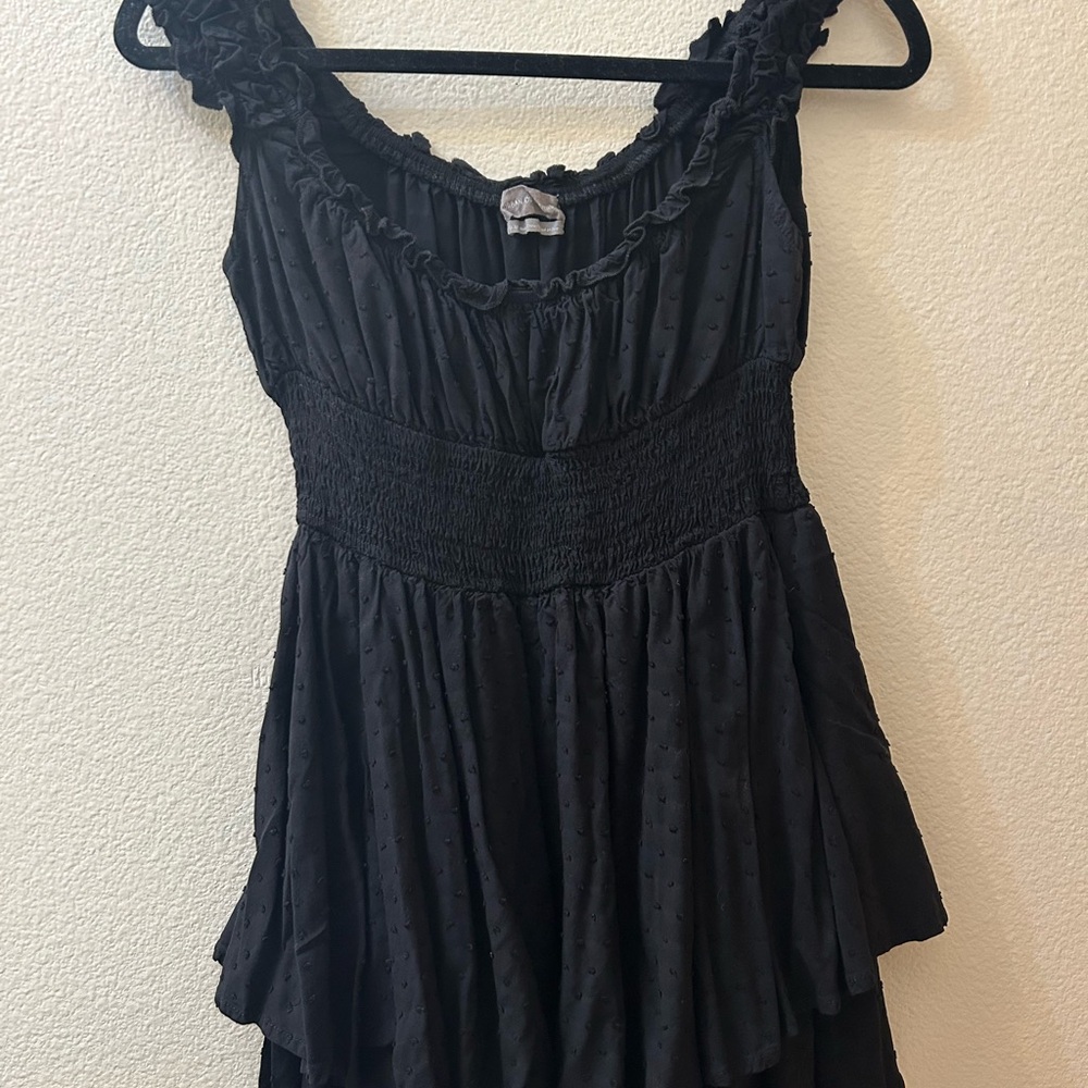 Urban Outfitters Black Ruffled Tiered romper